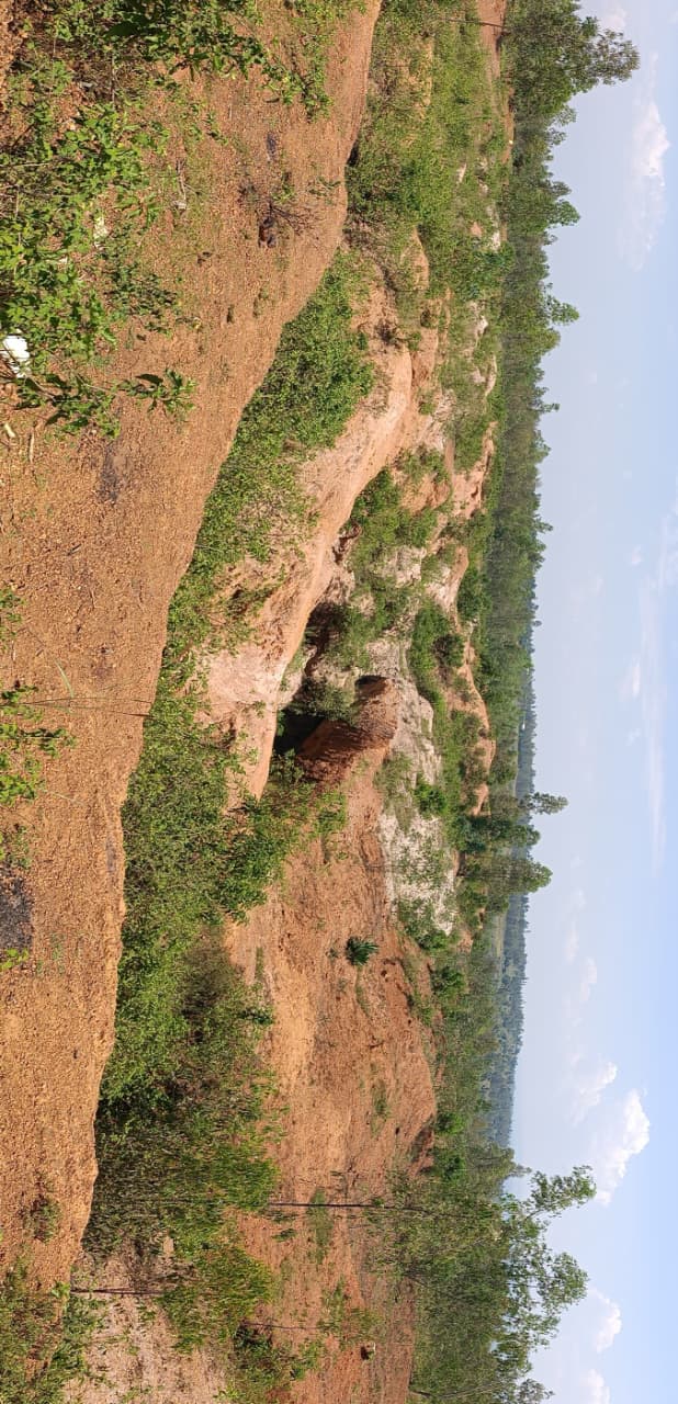 Previously excavated mining pits, trenches and dumps